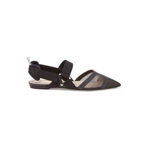 FENDI ROMA Womens Nero Black Elasticized Slingback Strap Back Colibri Flats 37